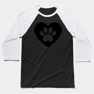 Paw Print Heart Baseball T-Shirt